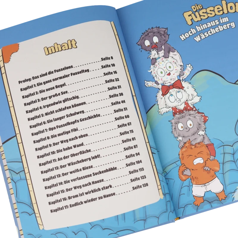 Buch Die Fusselons - Hoch hinaus im Wäscheberg Inhaltsverzeichnis