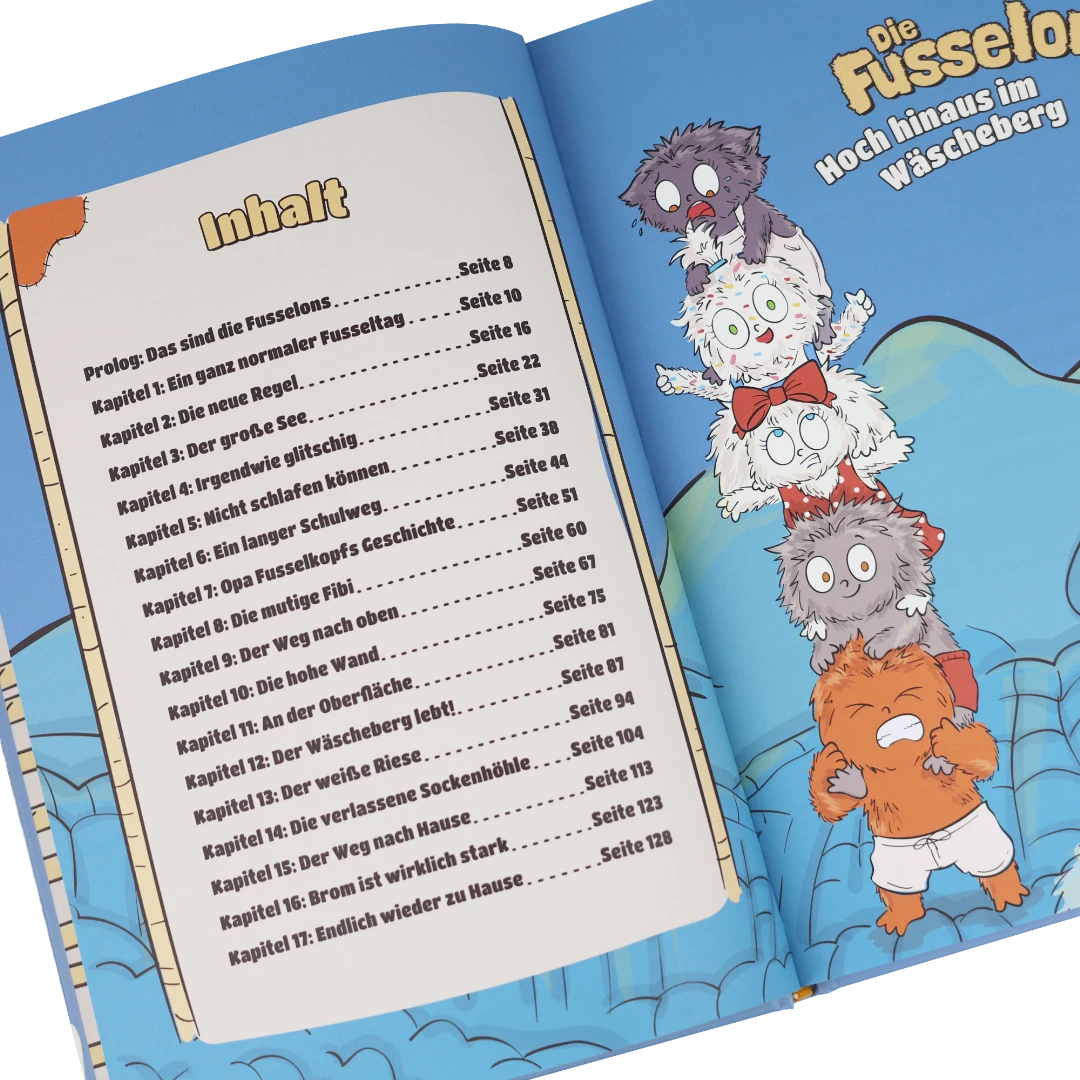 Buch Die Fusselons - Hoch hinaus im Wäscheberg Inhaltsverzeichnis