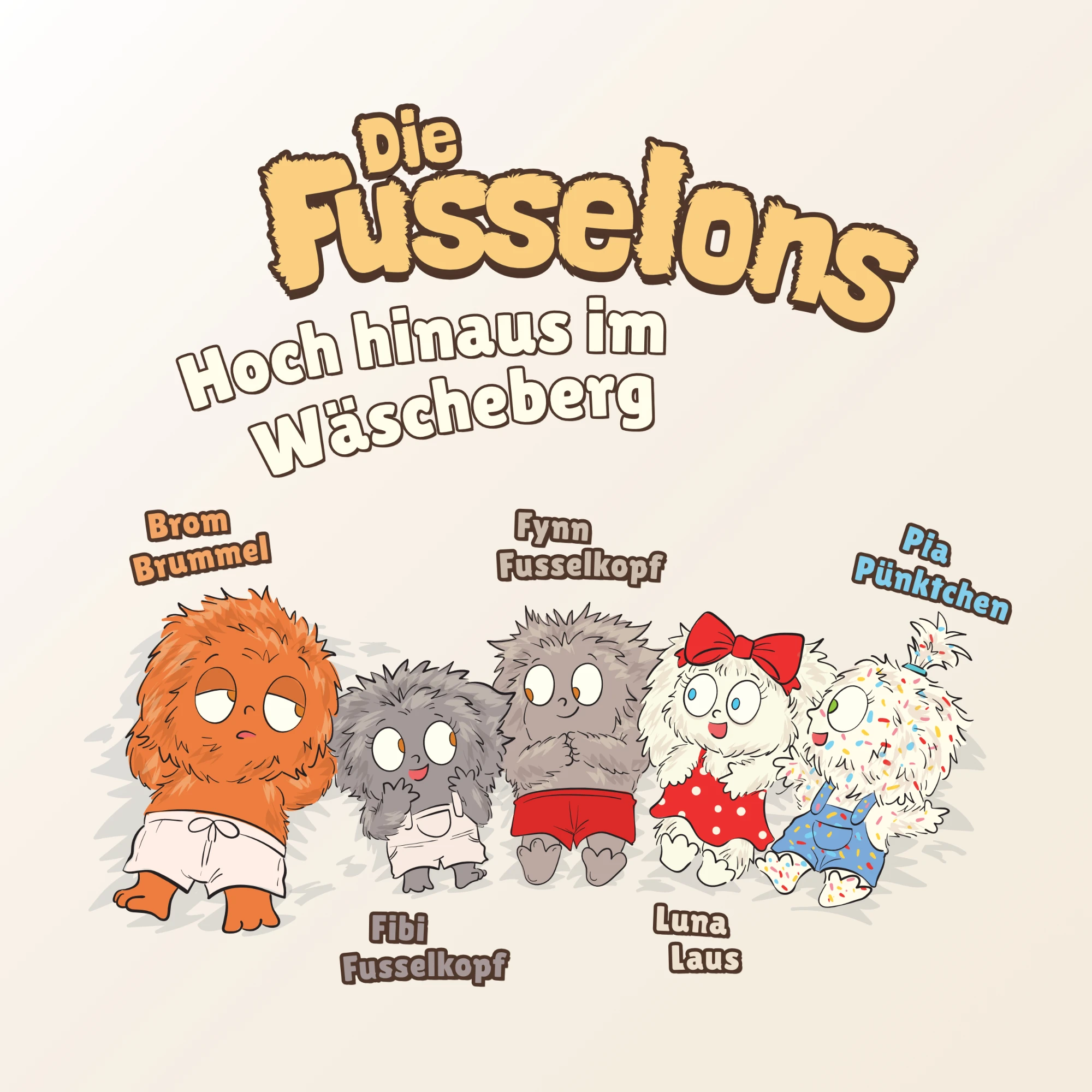 Illustration mit allen fünf Fusselons